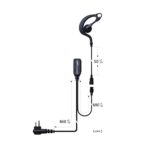 CRS-2WEH-Y3  2 Wire Earhook Earpiece with Inline PTT/Microphone Earpiece